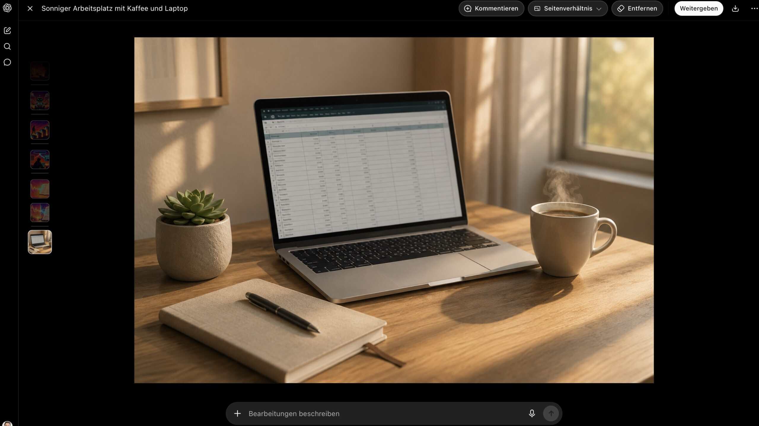 KI-Bild eines Homeoffice-Schreibtisches, erstellt mit ChatGPT