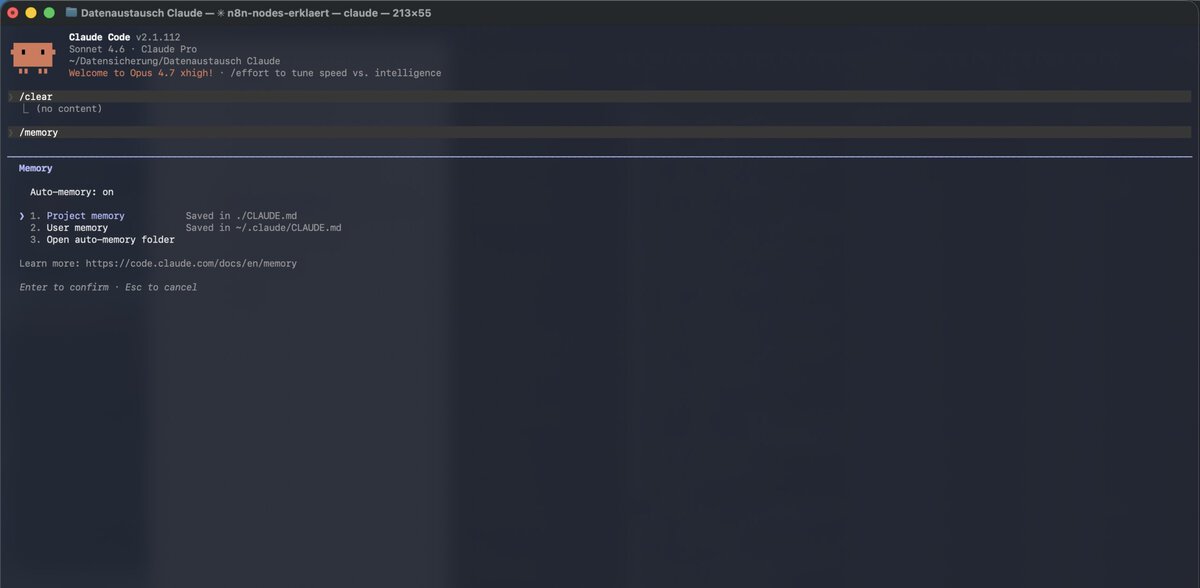 Auto-Memory Toggle im /memory Panel von Claude Code