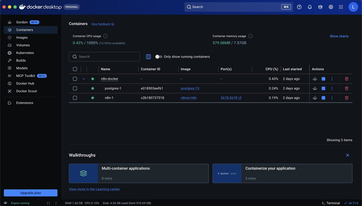 Docker Desktop läuft auf dem Mac
