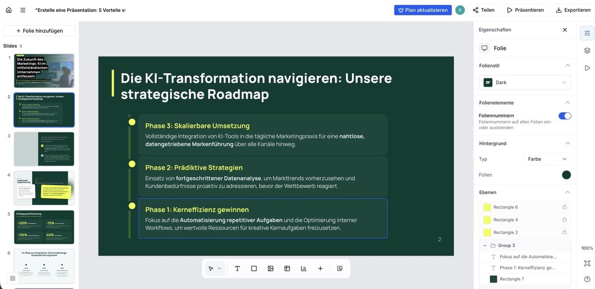 SlidesAI.io Ergebnis direkt in Google Slides