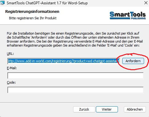 Die Registrierung des Add-Ins