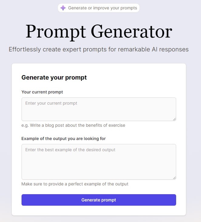 Der Prompt Generator von Voilà.AI