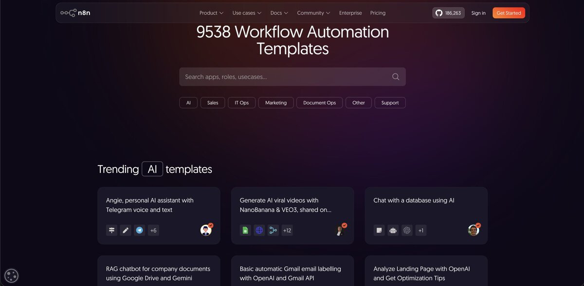 n8n Template-Bibliothek: KI-Workflows in der Übersicht — vorgefertigte Automatisierungen für AI Agents, ChatGPT und mehr
